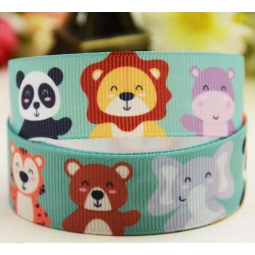 22mm 25mm 38mm 75mm Animals Cartoon printed Grosgrain Ribbon party decoration 10 Yards X-02772