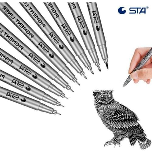 Waterproof STA Art Sketch comics Art Marker Pen Pigment Liner Water Based For Drawing Handwriting School Stationery
