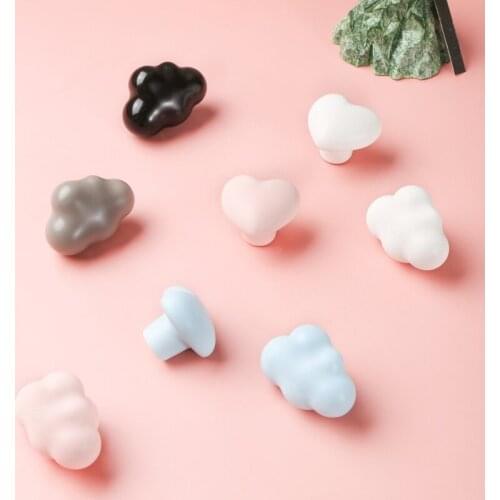 Matte Cartoon Children Room Ceramic Cabinet Knobs Moon Star Wardrobe Handle Garden Door Handle Cabinet Handles for Kids