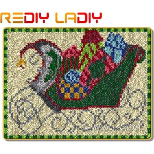 Latch Hook Kits Make Your Own Rug Magic Car Crocheting Cushion Mat DIY Carpet Rug Set Acrylic Yarn Printed Canvas Arts & Crafts