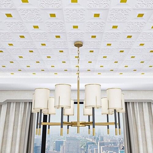 70x70cm Stereo Foam Wall Stickers Ceiling Panel Roof Decor Self Adhesive Waterproof Wallpaper Living Room Bedroom Home Decor