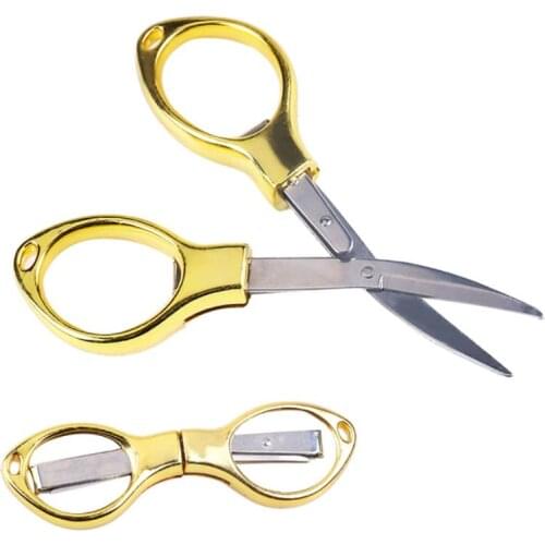 NEW Mini Folding Stainless Steel Scissors Keychain Fishing Camping Travel Cutter