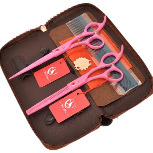 7.0" Hair Cutting Shears Japan Steel Hairdressing Hair Scissors Set 6.5" Salon Thinning Scissors Barber Styling Tesouras A0137A