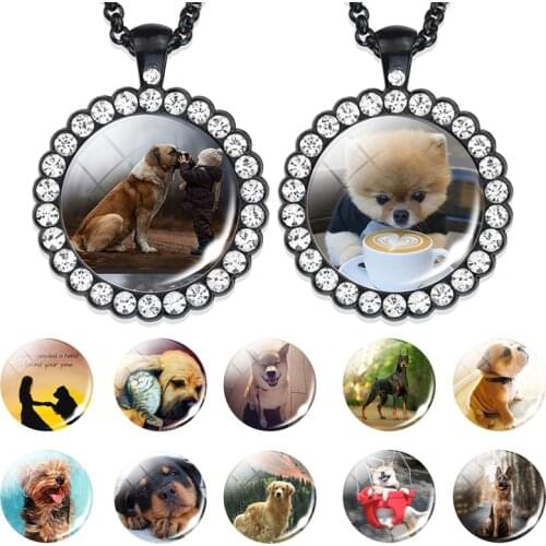 Pet Dog Photo Necklace Rottweiler Corgi Teddy German Shepherd Dog Pendant Necklace French Bulldog Animal Jewelry Dog Mom Gift