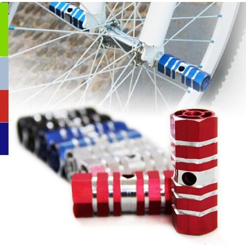 Pair Cycling Bike Bicycle Axle Foot 3/8" BMX MTB Stunt Scooter Pegs Cylinder Hexagonal Aluminum Alloy Foot Pegs, Feet Rest Parts