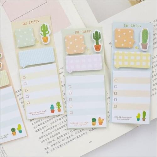 Pretty The Cactus Plants N Times Sticky Memo Notes Dairy Planner Notepad Kawaii Bookmark Tab Pads School Office Stationery