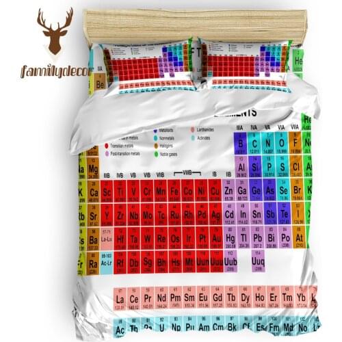 Family Decor Periodic Table Of Elements Chemistry Quilt Cover Bedding California King Comforter Sets Columbus Day Memorial Day