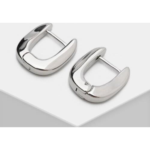 K32 Punk u shape geometric earrings sliver color stainless earring for women girls party jewelry with box