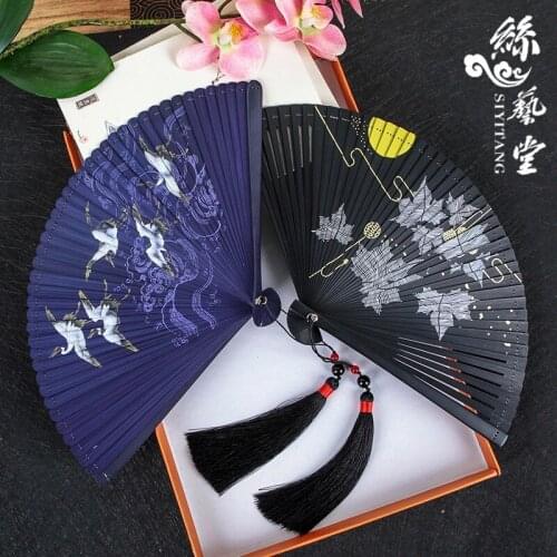 Retro style all bamboo folding fan Chinese style Japanese handicrafts craft gifts home decoration ornaments dance hand fan