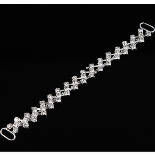30 Pcs 13.7x1.1cm Crystal Rhinestone Bikini Connectors 2 Rows Bikini Competition Trimming