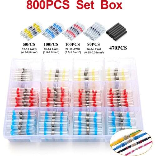 10/30/50PCS Welding Sealed Wire Connector Waterproof Heat Shrinkable Butt Connector Wire Terminal Insulated Butt Joint