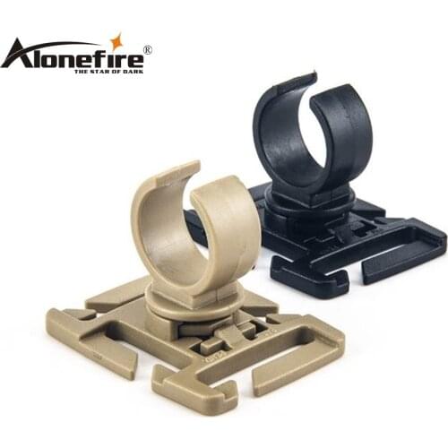 AloneFire led flashlight swivel U ring clip webbing clamp Tactical backpack attach strap hang camp outdoor hike mountain climb