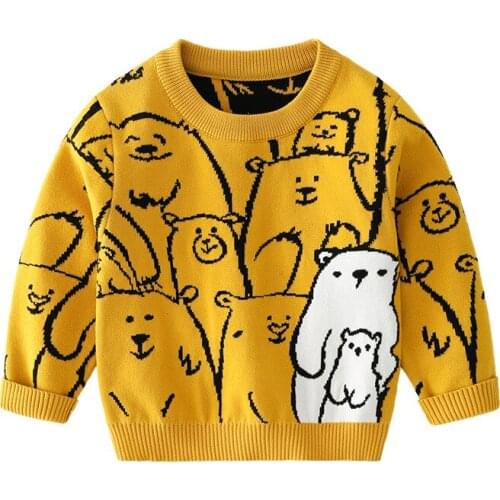 Baby Girls Sweatshirts Cartoon Long Sleeve Cotton Sweater Kids T-shirt Clothes Kids Knitting Pullovers Tops Knit Baby Clothes