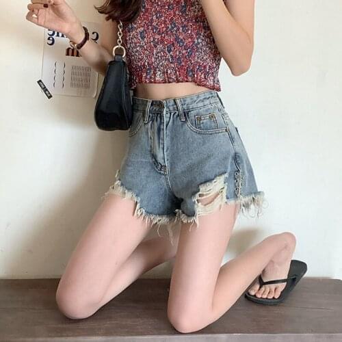Streetwear High Waist Denim Shorts For Women 2021 New Jean Shorts Female Summer Korean Style Plus Size Short Shorts 9531