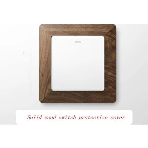 Power socket switch decorative Frame Solid wood switch protective cover 3D wall stickers Nordic Wall Decor switch panel stickers