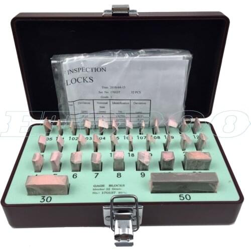 1.005-50mm 32Pcs/Set 1 grade 0 grade Inpsection Block Gauge Measurement Caliper Tool block gauge Set