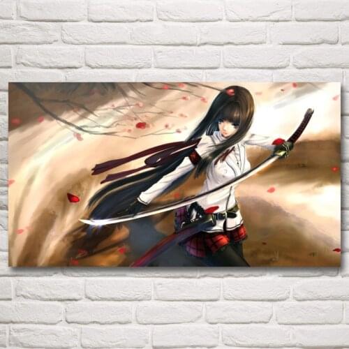 1 Piece FAIRY TAIL Katana Girl Japanese Anime Art Posters and Prints Painting For Living Room Decoration Pictures Wholesale