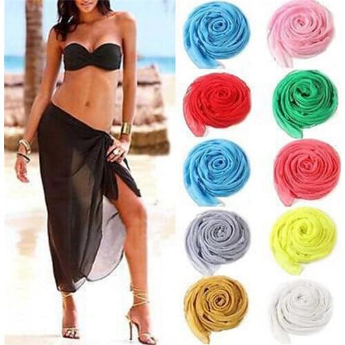 1PCS Colorful Cotton Sexy Beach Cover Up Womens Sarong Summer Bikini Cover-ups Wrap Pareo Beach Dress Skirts Towel