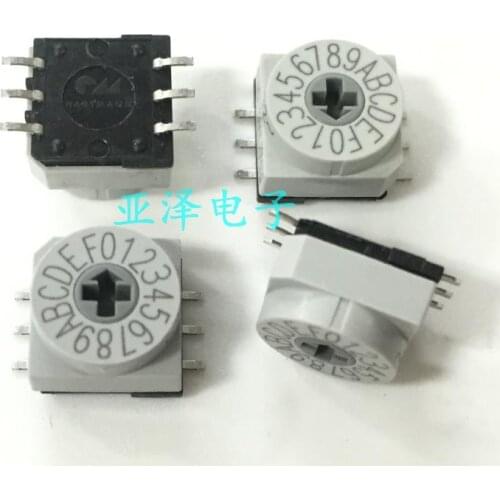 1pcs HARTMANN Germany P65SMT 703 rotary dial switch, 16 bit 0-F chip code switch, 3:3 positive code