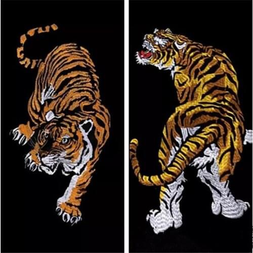 1pc Tiger large embroidery cloth paste coat decorative patch Iron on jacket modified factory direct applique 34x 18CM BJ0180