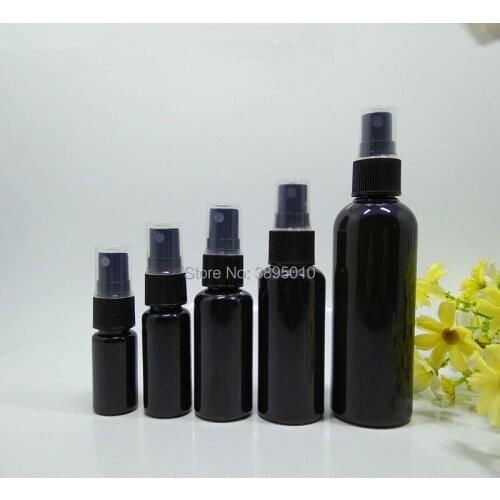 10ml 20ml 30ml 50ml 100ml PET Spray Bottles,All Black Mist Perfume Vials,Empty Atomizer bottle,DIY Mini Sample container F1002