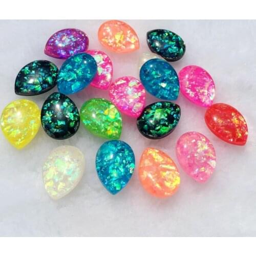 15PCS 13*18mm FlatBack Shell opal stones and crystal Resin Rhinestone DIY Gems For Costume Button Crafts S28A