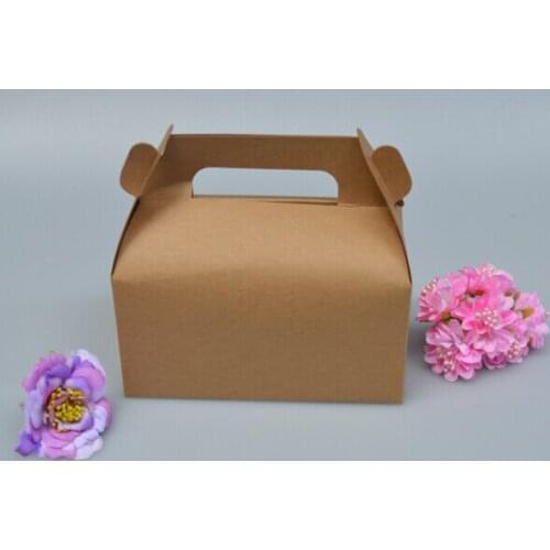 15pcs Large Kraft Paper Box Gift With Handle Wedding Candy White Cardboard Cake Box Cupcake Box for Package Gifts Box