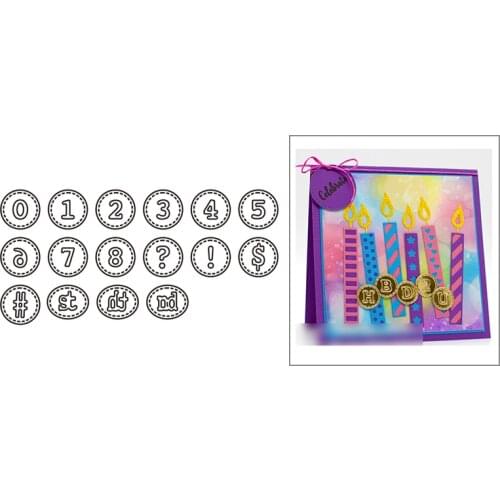 2021 New Round Frame Arabic Numerals Metal Cutting Dies For Mould Cut Making Digital Greeting Card Scrapbooking No Stamps Sets