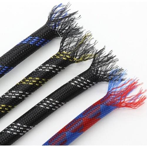 5M 10M PET Insulated Braided Sleeving 14mm 16mm 20mm Tight Nylon Cable Wire Protection Sleeve