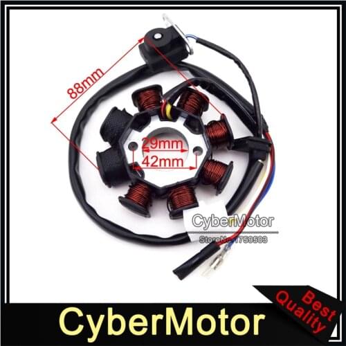 8 Coils Magneto Stator For GY6 49cc 50cc Engine Chinese Moped Scooter Sunl Roketa Vespa Jonway Znen Jmstar