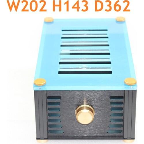 DIY Acrylic Top Tube Amplifier Chassis Preamlifier Aluminum Amp Enclosure Home Audio Power Amplifier Housing W202 H143 D362