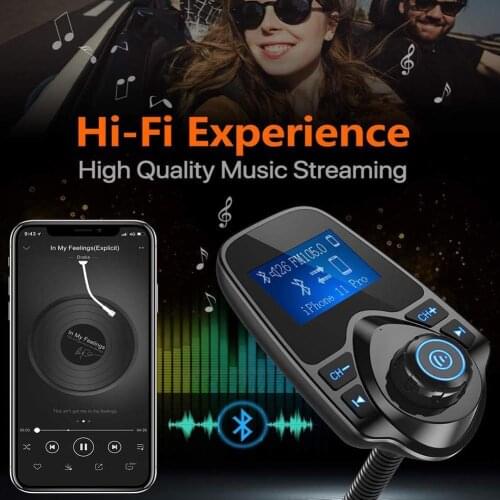 Wireless Car Bluetooth FM Transmitter Radio USB Car Kit Charger Card Car Suitable TF/SD W1.44-inch Smart For All Display Su K1G1
