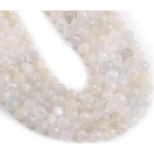 Natural Stone Beads Section Round Moonlight Stone Loose Beads For Jewelry Making DIY Necklace Bracelet Earrings Accessory