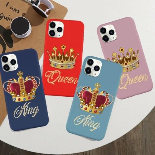 Remazy Funny King Queen Crown Couple Case For iPhone 11 Pro XS MAX 7 SE 2020 XR X 8 6Plus Candy Silicone Soft Phone Cover Fundas