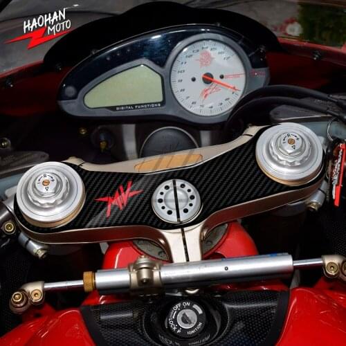 For MV Agusta F4 Models 2000-2006 3D Carbon-look Upper Triple Yoke Defender