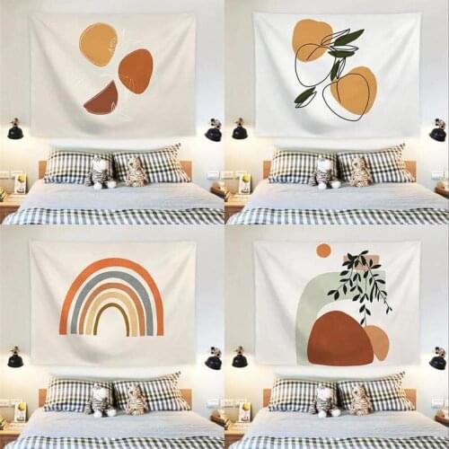 Tapestry Nordic background cloth hanging cloth bedroom living room holiday decoration Morandi color tapestry hanging on the wall