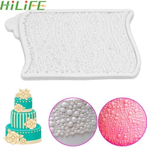 HILIFE Pearls Seaweed Silicone Fondant Cake Mold Birthday Bubbles Pattern Chocolate Candy Paste SugarCraft Mould