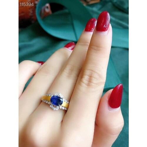 The Best Party Gift Natural And Real Sapphire Rings 925 Sterling Silver Fine Jewelry