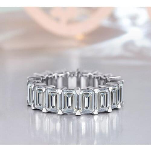 Luxury 925 Sterling Silver Wedding Band Eternity Diamond Ring for Women High Carbon Diamond Fine Jewelry Love Gift Wholesale