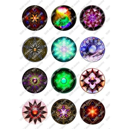 24pcs/lot Round Gem Pattern Glass Cabochon 10mm To 25mm for DIY Earrings Rings Jewelry Making Findings & Components T121