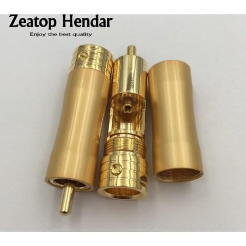 10Pcs Brass RCA Male Plug Soldering Audio Video AV Adapter DIY Connector High Quality Gold Plated 8.6mm Hole Size