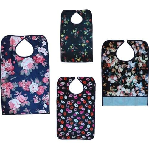 2pcs Reusable Waterproof Eating Bib Adult Mealtime Clothing Protector Disability Dining Patient Aid Apron with Pocket