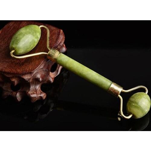 Double Head face Massage Roller Jade Face Slimming Body Head Neck Nature Jade Roller Face Thin Massager