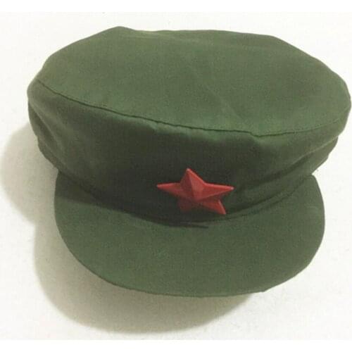 Commemorative Chinese military cap type 65 red linen five Star military capr