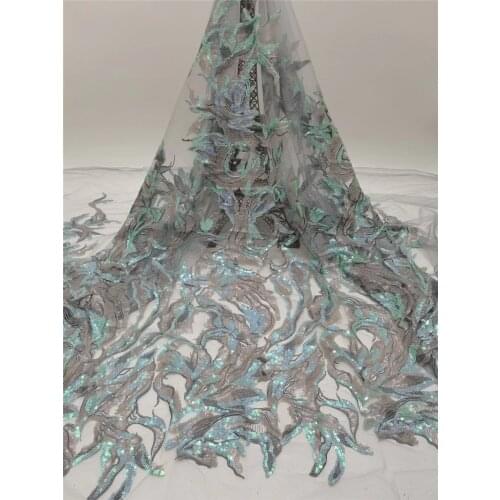 Good Looking Design High Quality BZL-15.121705 Latest African Sequins Lace Fabric for Bridal Lace Nigerian Net Lace Fabric