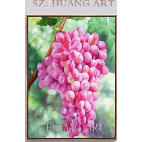Realistic art museum quality still life pictorial red grape wine hand-painted oil painting decoration sofa living room dining ro