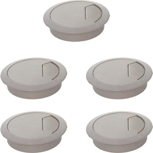 MroMax New Desk Threading Box Plastic Cover Rod Diameter 60/53/50mm Black/Gray 60/53/50mm 5/10/20pcs Hardware Office Appliances