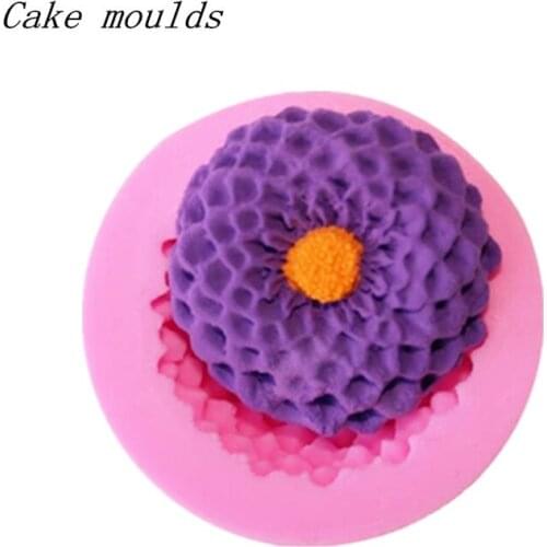 Silicone mold RS051 chrysanthemum shape baking mold Fondant cake mold chocolate mold Decoration tools