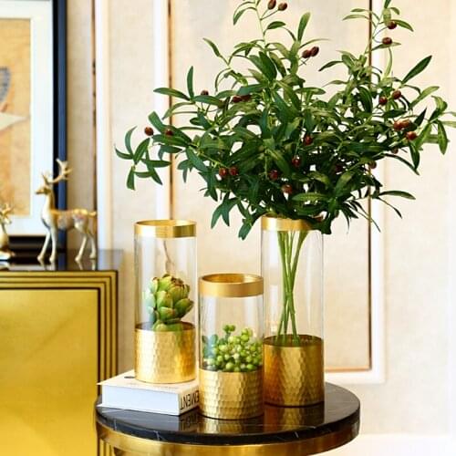 Europe Transparent glass vase Straight gray terrarium glass containers flower vases centros de mesa para boda wedding home decor