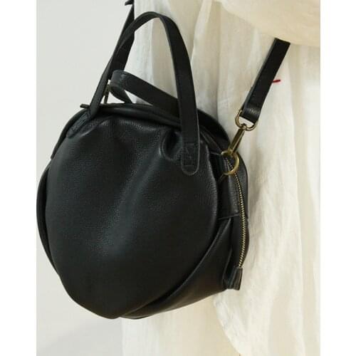 Soft Cow Leather Handbag Women Lrregular Round Bag Fashion Designer Handbags High Quailty Shoulder Crossbody Bag Female Purses